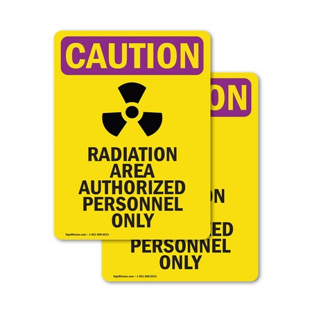Signmission Radiation & Laser Sign, 5 in H x 3.5 in W, Vinyl Decal, Rectangle OS-2PACK-CR-D-35-V-10250